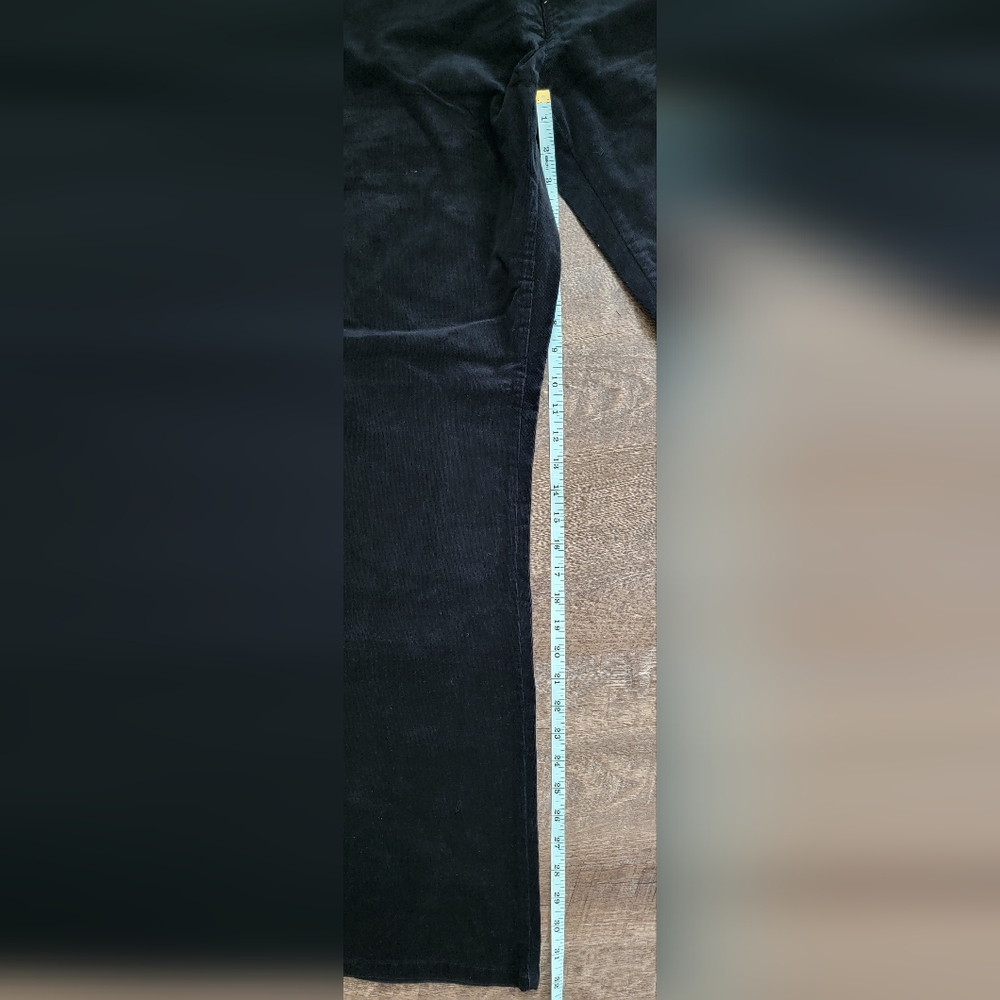 Y2K Vintg Guess‎ Flared Corduroy Pants Womens 34 Black Stretchy Low-Mid Rise NWT - Picture 9 of 12